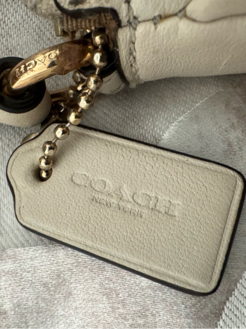 Coach Cream Signature Mini Wristlet with Gold Hardware - Picture 3 of 9